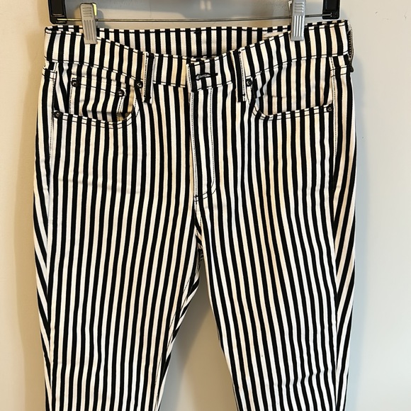 Rag & Bone Striped Ankle High Rise Skinny Jeans - Picture 4 of 8